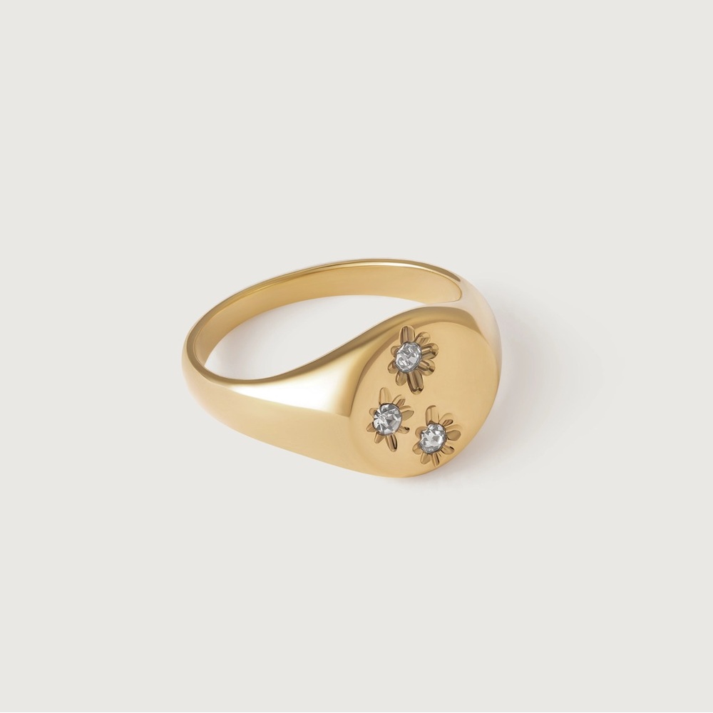 Celestial Gold and Crystal Ring